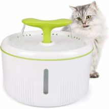 Fontaine À Eau Pour Chat, 2l Distributeur Eau Pour Chat, Fontaine Chat Automatique Avec Lumière Led, Fenêtre De Niveau D'Eau Et Filtre À Charbon Actif