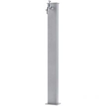 Rechteckiger Brunnen mit System und Wasserhahn H82 Cm Farbe Aluminium Made in Italy