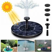 Odipie - Fontane per laghetti ornamentali Pompa per fontana solare, Pompa per acqua solare 1,4 w 150 l/h (massimo 70 cm) + 4 ugelli, Mini pompa