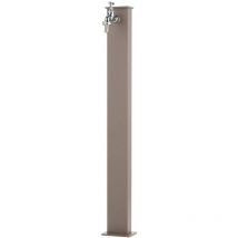 Fontana rettangolare completa di impianto e rubinetto H82 Cm colore Tortora Made in Italy