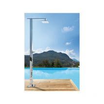 Pooldusche square Q86.T poliert, Unterputzwasserversorgung - Fontealta