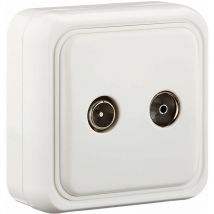 Fontini - 18711052 Presa Tv-Fm Superficie, Bianco, 1 Unità (confezione da 1)