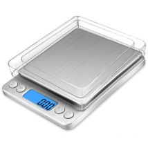 Balance de cuisine numérique,précision de 0,01 g/0,001 oz, Balance alimentaire precision, rechargeable par usb, avec 2 plateaux