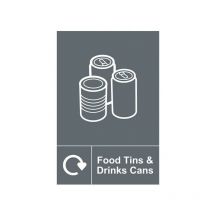 Food Tins & Drinks Cans Recycling Sign Rigid pvc (150 x 200mm) - Sitesafe