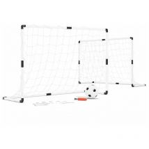 Play4fun - 2 cages de foot pour enfant 120 x 80cm, 1 ballon et pompe inclus, intérieur/extérieur