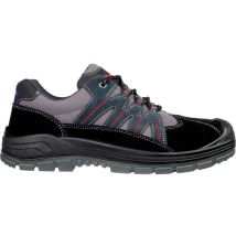 Scarpa di sicurezza bassa 641870 – S1P SRC – Velluto-pelle con inserti in tessuto – Suola antiscivolo DUO in PU – Colore Nero grigio