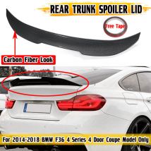 For BMW F36 4 Series 2014-2018 PSM Style Carbon Fiber Look Rear Trunk Spoiler Lid