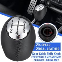 For renault megane MK3 clio MK3 laguna MK2 5 Speed Genuine Leather Gear Shift Knob