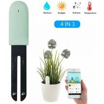 Hoopzi - for Xiaomi Flower Care Soil Tester, Intelligent Plant Monitor Bluetooth 4 in 1 Soil Tester Automatically Monitors Humidity / Light /