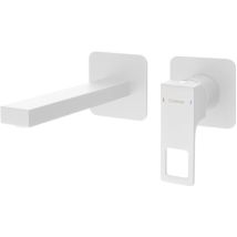 Forata Robinet de lavabo en béton, 20cm, blanc mat