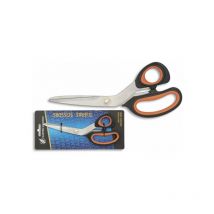 Forbici Albainox doppia iniezione arancione, misura 20,7 cm, acciaio inossidabile e ABS, gomma antiscivolo negli occhi, 15080