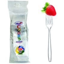 Forchette trasparenti 20 pezzi – Plastica riutilizzabili e lavabili in lavastoviglie – DOPLA