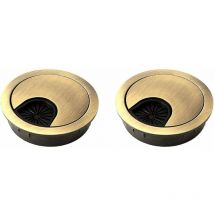 2 Pièces Passe Cable Noële 60 mm Couvercle du Trou de Cable pour Bureaux,Bureaux et Plans de Travail Matériau: Alliage de Zinc (Bronze) - Forehill