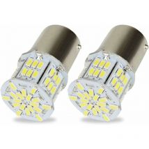2Pcs Ampoules 1156 BA15S P21W led Lampe 3014 54SMD Super Brillant Blanche pour Voiture Auto Feu Arrière Les Clignotants Lampe Feux de Recul 12V 6500K