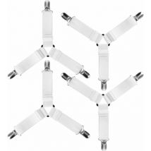 Forehill - 4pcs Triangle Attache Drap Housse Élastique Fixation Sangle de Maintien Réglable pour Literie, Drap Lit, Housse Repassage, Matelas, Canapé