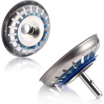 Forehill - Bouchon évier inox 2Pcs Bouchon de crépine pour éviers en Acier Inoxydable Couvercle de filtre évier pour Cuisine et Salle de Bain bouchon