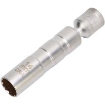 Douille de bougie d'allumage pivotante magnétique de 14 mm, 12 points, entraînement 3/8 po, outil de retrait de douille oscillante pour séries 1 3 5