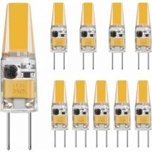 FOREHILL G4 LED Ampoule 3W DC/AC 12V Equivalent 30W Ampoule à Halogène Blanc Chaud 3000K - 10 packs