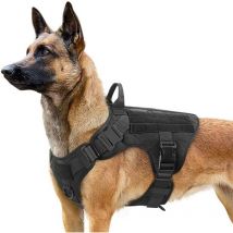 Gilet tactique chien moyen et grand manteau tactique chien nylon 1000D hydrofuge noir code m - Forehill