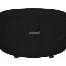Forehill - Housse de table ronde extérieure anti-poussière et étanche en plein air noir 128 71cm