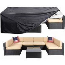 Forehill - Housse de terrasse Super grande table d'extérieur chaises housse de canapé étanche à la poussière Protection UV/vent 124 "x 63" x 29 "