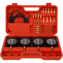 Forehill - Kit d'outils de jauge de synchronisation de carburateur à vide avec 4 tuyaux en caoutchouc pour moto à 4 cylindres