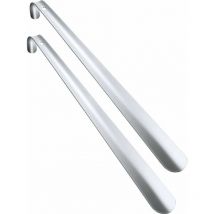 Lot de 2 chausse-pieds en acier inoxydable Chausse-pied à long manche avec poignée confortable pour les personnes agées - Forehill