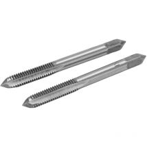 Lot de 2 tarauds métriques pour machine en acier rapide, 3 cannelures droites, outil de taraudage pour filetage de vis M6 x 1 - Forehill