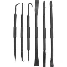 Lot de 6 crochets de barre de levier à double extrémité en plastique abs noir pour retirer les accessoires d'étanchéité du joint torique - Forehill