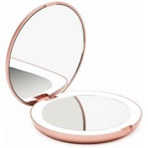 Miroir Lumineux de Poche, Grossissant 1x / 10x – led Miroir à Main de Maquillage avec Éclairage Naturel, 12,7 cm de Diamètre, Compact et Portable