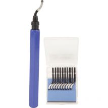 FOREHILL Outil d'ébavurage avec 10 lames pour éliminer les bavures de bord pour tuyaux en cuivre et PVC Impression 3D Résine Art Métal RB1100