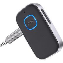 Recepteur Bluetooth 5.0 Voiture, Adaptateur Bluetooth Voiture 3,5mm aux Jack avec sans Fil Réduction du Bruit pour Stéréo Voiture/Stéréo