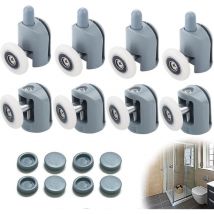 Forehill - Roulette Porte Coulissante Douche 8 Pièces Roulettes pour Porte de Douche 23mm Galets de Porte de Douche Roulettes Cabine de Douche pour