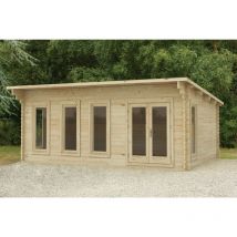 Forest - Garden Wolverley 6.0m x 4.0m Log Cabin - Pent Roof, Double Glazed 24kg Polyester Felt, no Underlay