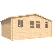 Forest style - Cobertizo de Jardín Vallo Modern 17 m² (4,90 x 4,04 x 2,38 m) – Madera de Pino Silvestre – Techo de Fieltro Bituminoso – Ventanas