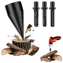 Foret à Bois pour Fendre du Bois 42mm,Fendeuse à Bois Perceuse, Avec 3 Poignées,Carré/Rond/Hexagonal,Pour Coupe Bois, Fendeuse de Bois