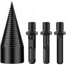 Lucky-88 - Foret de Fendage de Bois, Cnes Fendeuse Bche, Fendeuse à Bois Perceuse, Splitter de Bois, Foret à Bois pour Fendre du Bois avec 3 Poignées