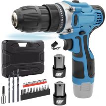 Mawiron - Forets, kit de perceuse-visseuse sans fil, perceuse-visseuse électrique 12 v, ensemble de perceuse-visseuse combinée, 25 + 1, couple 35