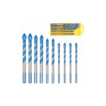 Forets Pour Carrelage Verre,10 Pcs Foret Multi-matériaux Triangle Porcelaine Forage Métalliques Pour Carrelage Verre Marbre Miroir Bois, 6mm/ 8mm/