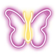 Forever - Lampe led of neon avec lumière usb Lampe led pour thehome, veilleuse, papillon, rose