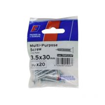 Forgefix - Multi-Purpose Pozi Screw csk st zp 3.5 x 30mm ForgePack 20 FORFPMS3530Z
