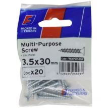 Forgefix - Multi-Purpose Pozi Screw csk st zp 3.5 x 30mm ForgePack 20 FORFPMS3530Z