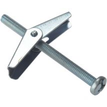 Bargainscrews - Ancore a scatto con vite per cartongesso, M6 x 75 mm, Confezione da 10
