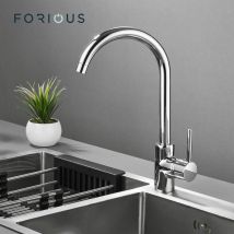 Forious - Robinet de Cuisine Rotatif à 360° Mitigeur Cuisine Chaude et Froide Robinet d'évier Monocommande en Laiton Chromé
