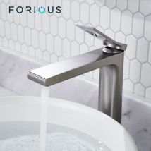 Forious - Robinet Haut de Lavabo Mitigeur Eau Chaude et Froide Réglable Design Moderne Nickelé
