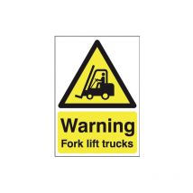 Fork Lift Trucks Vinyl Warning Sign - 210 x 297mm - Sitesafe