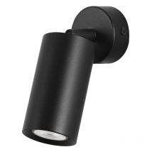 Era Aplique de Pared o Foco de Techo para Bombilla GU10. Luz Orientable con Diseño Minimalista. Aluminio Resistente de Color Negro