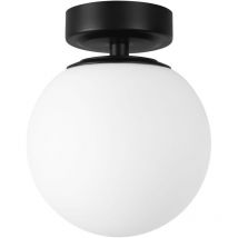 Forlight - Giro - Lámpara de Techo para Baño con IP44 para Bombilla E14 en Forma de Esfera. Plafón de Techo de Color Negro
