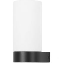 Metà - Aplique de Pared para Baño con IP44 para Bombilla E14 Fabricado en Aluminio Negro y Difusor de Cristal Opal - Forlight