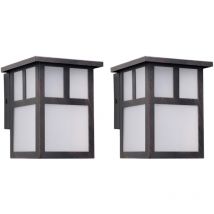 Forlight - Osaka (2 unidades) Aplique de Pared para Exterior IP23 de Estilo Rústico en Color Marrón Óxido